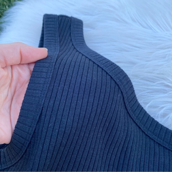 Good American Asymmetrical Rib Tank Top 1/Small - Picture 4 of 7